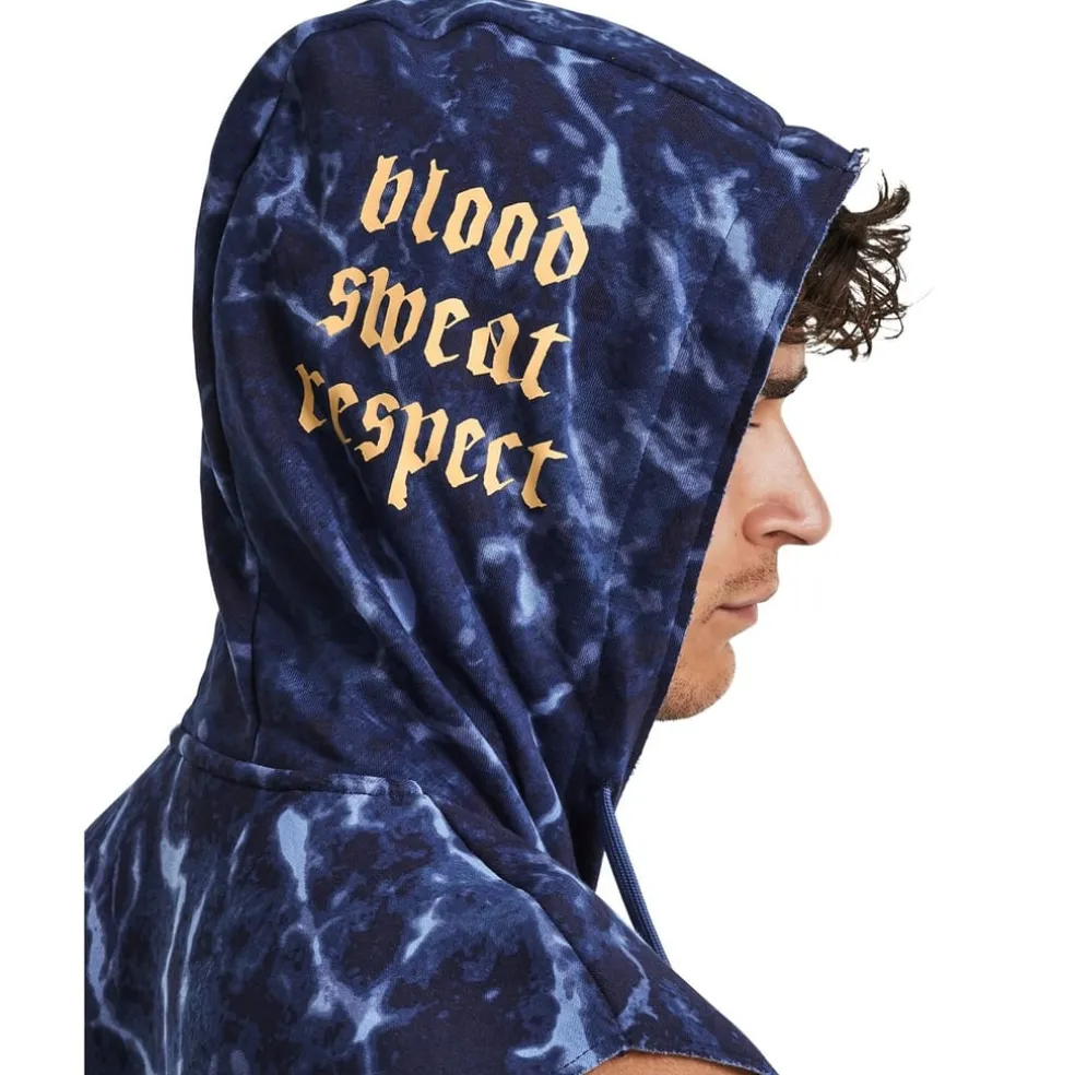 Under Armour Hooded Ruched Relaxed Fit Sweater in Blue