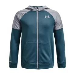 Under Armour Juniors Armour Fleece Grid Full-Zip Top in Blue