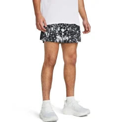 Under Armour Launch 5 Logo Print Running Shorts in Black