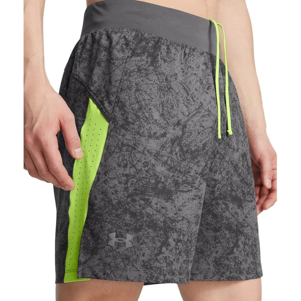 Under Armour Launch Pro Printed Running Shorts in Grey