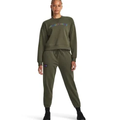 Under Armour Long Sleeve Relaxed Fit Crew Neck Sweater in Green