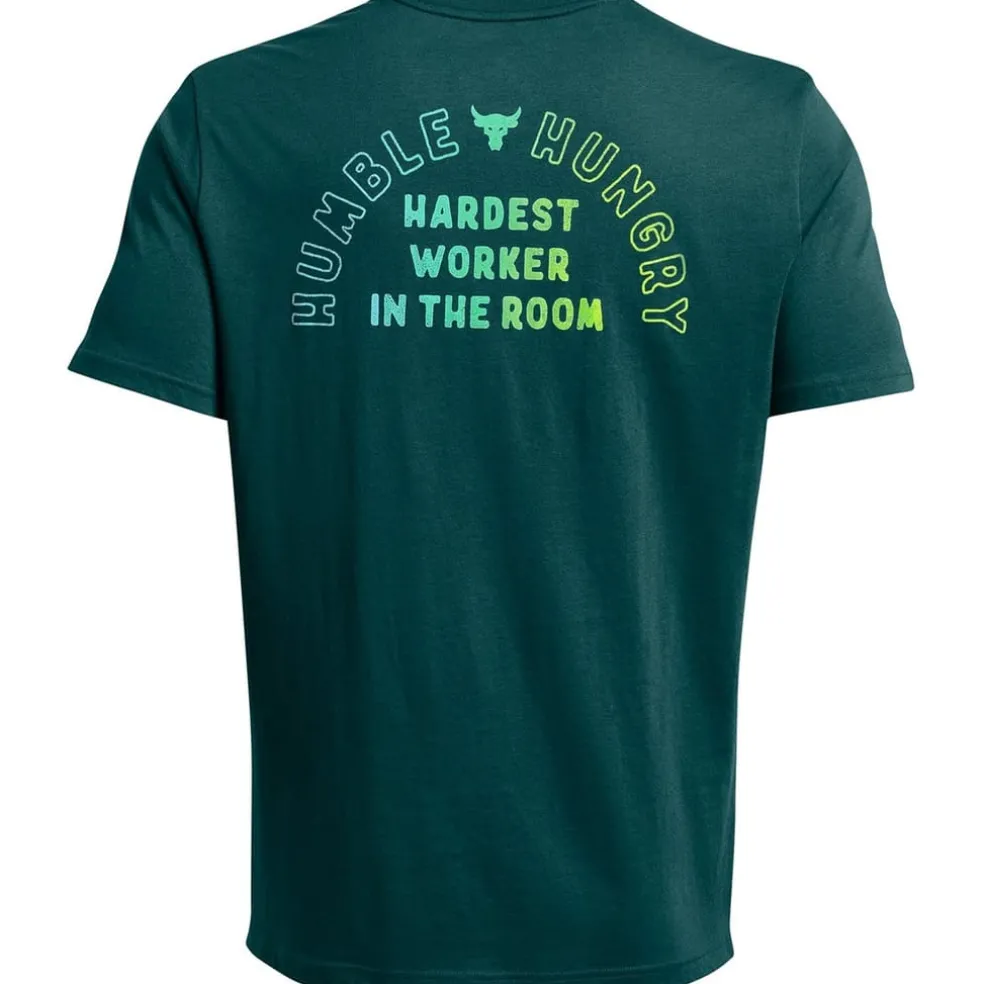 Under Armour Mens Armour Ua Pjt Rck H And H Graphc Ss Gym Top in Blue