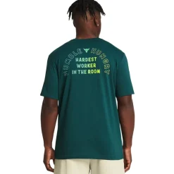 Under Armour Mens Armour Ua Pjt Rck H And H Graphc Ss Gym Top in Blue