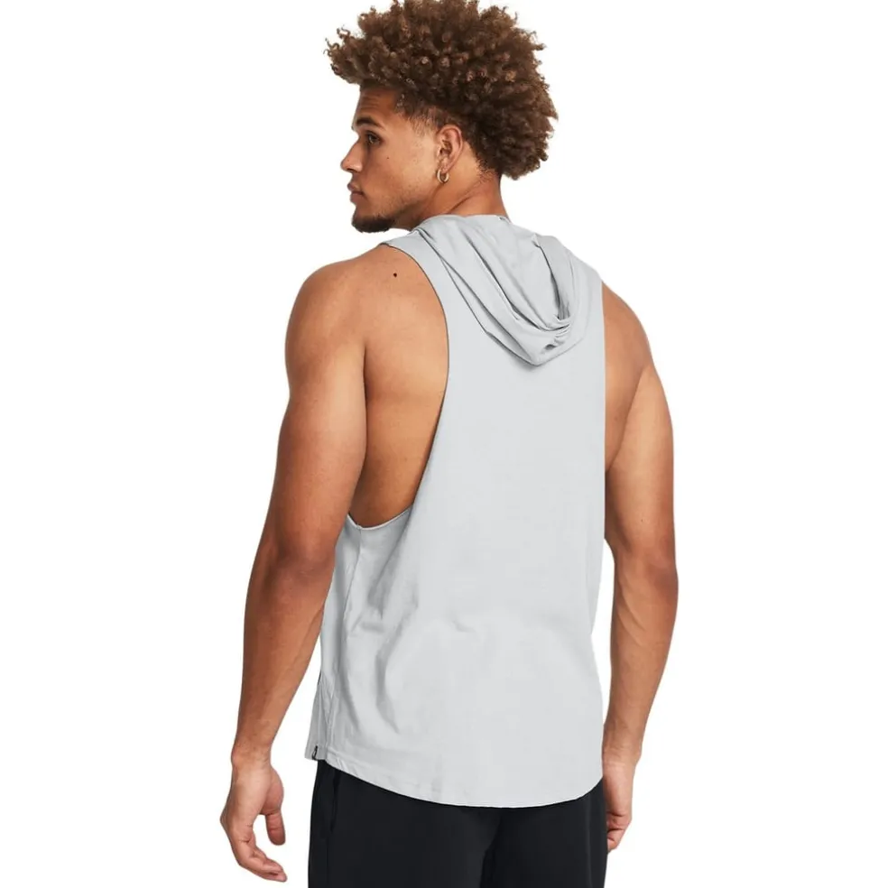 Under Armour Mens Armour Ua Pjt Rck Rents Due Sl Hoody Gym Vest in Grey