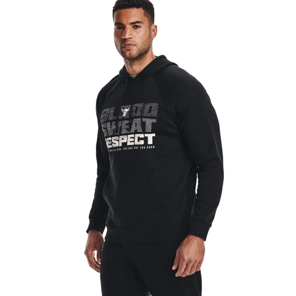 Under Armour Mens Armour Ua Pjt Rock Rival Fleece Hoody Hoody in Black