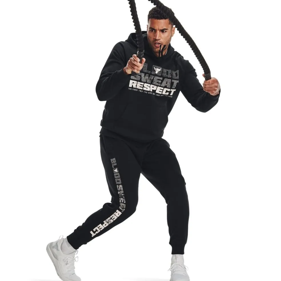 Under Armour Mens Armour Ua Pjt Rock Rival Fleece Hoody Hoody in Black