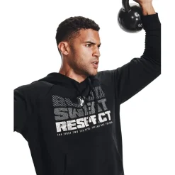 Under Armour Mens Armour Ua Pjt Rock Rival Fleece Hoody Hoody in Black