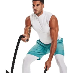 Under Armour Mens Armour Ua Hg Comp Mock Sl Gym Vest in White