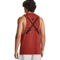 Under Armour Mens Armour Ua Pjt Rock St Dagger Tank Gym Vest in Red