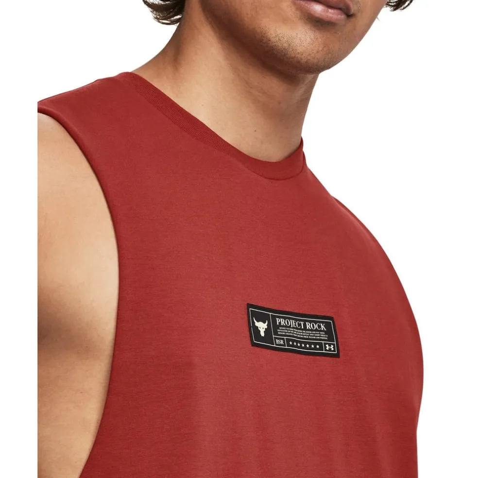 Under Armour Mens Armour Ua Pjt Rock St Dagger Tank Gym Vest in Red