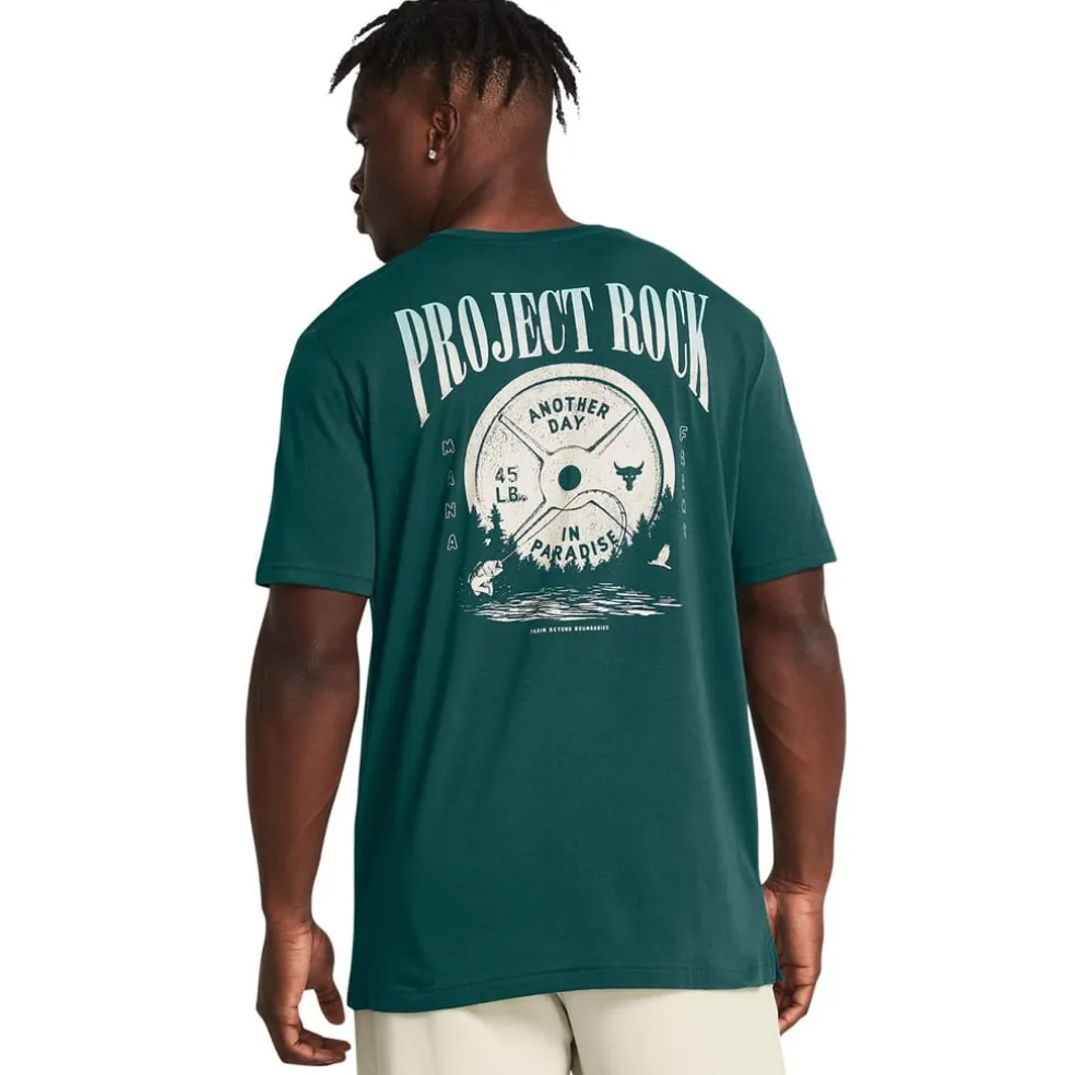 Under Armour Mens Armour Ua Pjt Rck Day Grphc Ss Gym Top in Blue