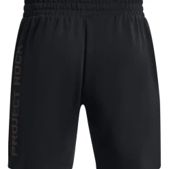 Under Armour Mens Armour Pjt Rock Hwt Terry Shorts Gym Shorts in Black