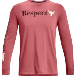 Under Armour Mens Armour Ua Pjt Rock Respect Ls Gym Top in Pink