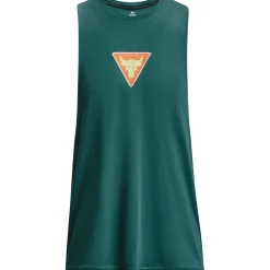 Under Armour Mens Armour Ua Pjt Rock Dmnd Muscle Tank Gym Vest in Green