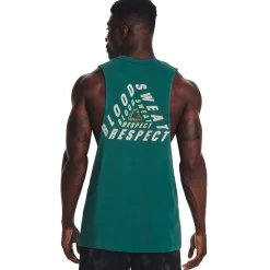 Under Armour Mens Armour Ua Pjt Rock Dmnd Muscle Tank Gym Vest in Green