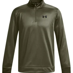 Under Armour Mens Half Zip Fleece Top in Green