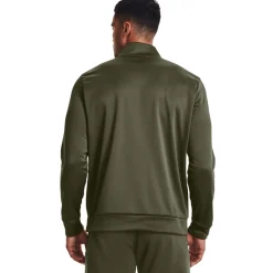 Under Armour Mens Half Zip Fleece Top in Green