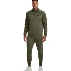 Under Armour Mens Half Zip Fleece Top in Green