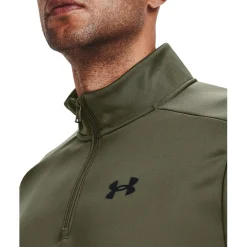 Under Armour Mens Half Zip Fleece Top in Green