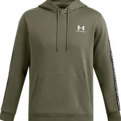 Under Armour Mens Icon Fleece Taping Hoodie in Green