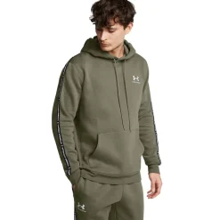 Under Armour Mens Icon Fleece Taping Hoodie in Green