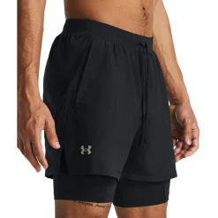 Under Armour Mens Launch Sw 7 2n1 Shorts in Black