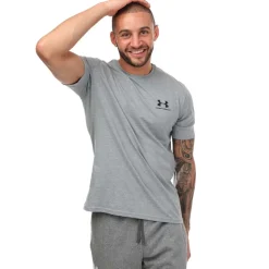 Under Armour Mens Sportsstyle Left Chest Short Sleeve T-Shirt in Grey
