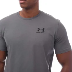 Under Armour Mens Sportstyle Left Chest Short Sleeve T-Shirt in Grey