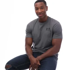 Under Armour Mens Sportstyle Left Chest Short Sleeve T-Shirt in Grey