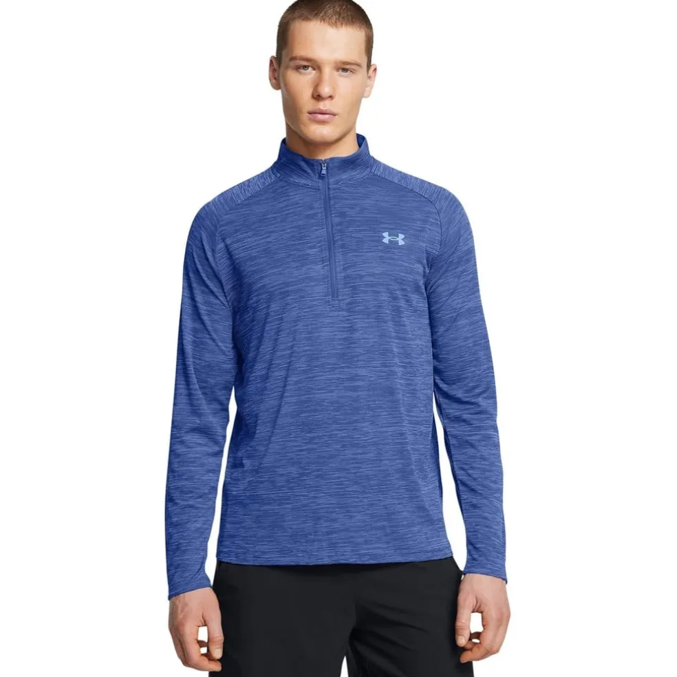 Under Armour Mens Tech Half Zip Top in Blue