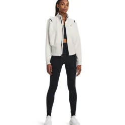 Under Armour Mock Neck Fleece Long Sleeve Sweatshirt in White