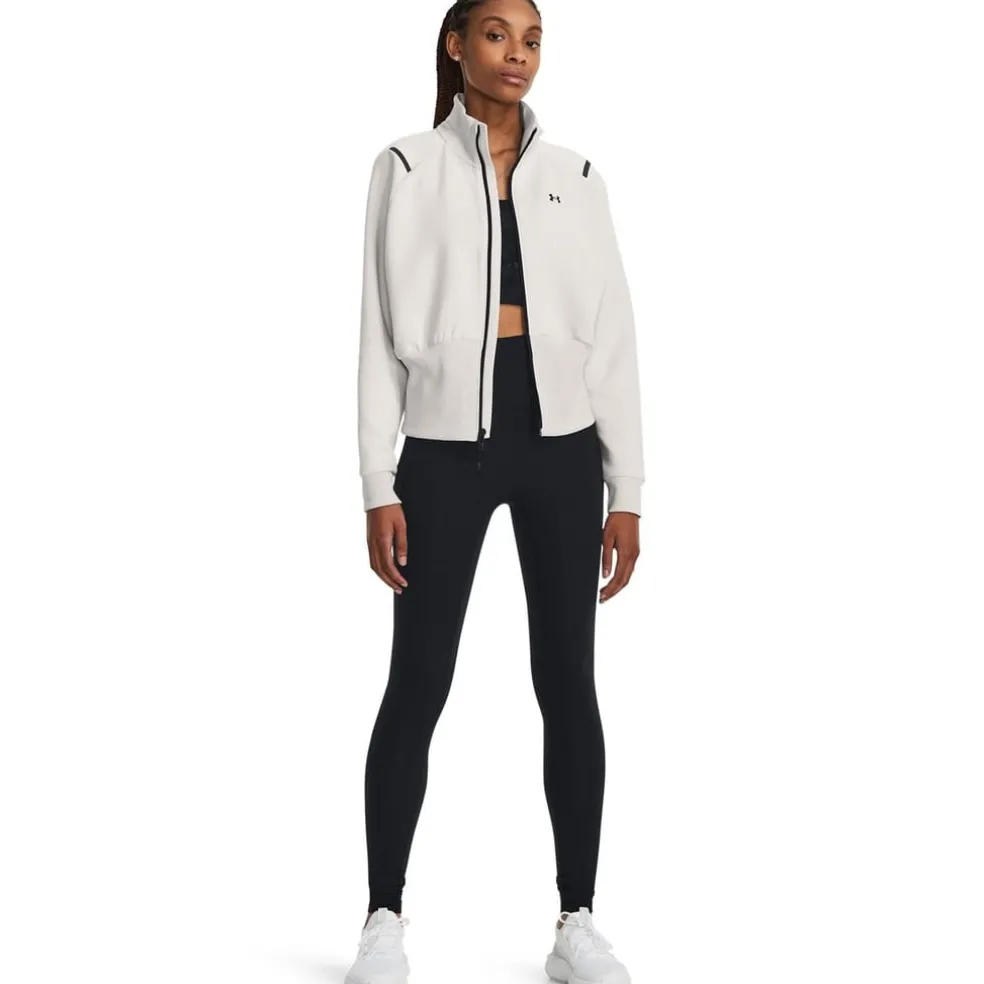 Under Armour Mock Neck Fleece Long Sleeve Sweatshirt in White