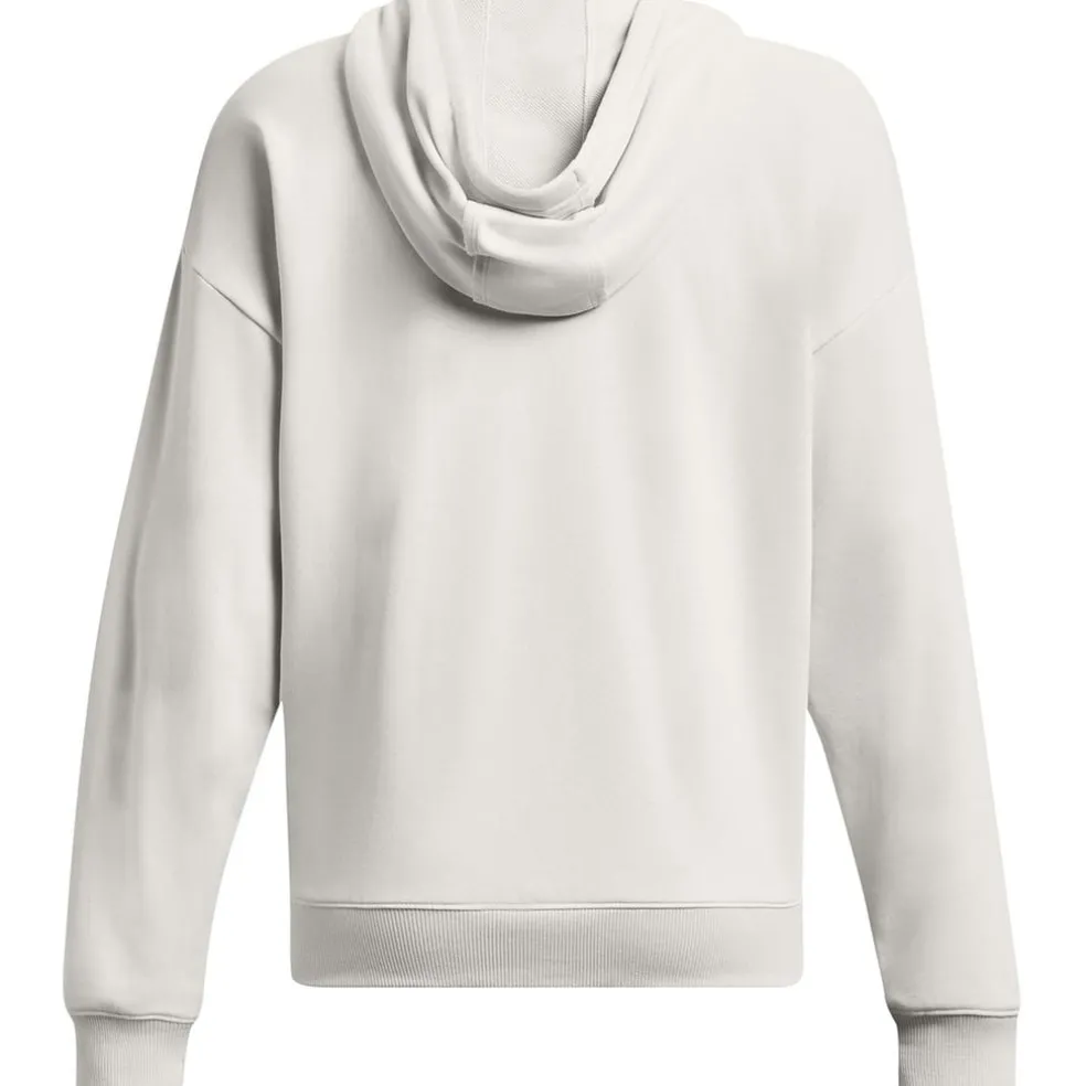 Under Armour Project Rock Hooded Long Sleeve Sweatshirt in White