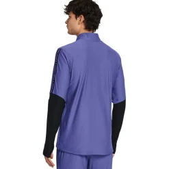 Under Armour Regular Fit Zip Neck Long Sleeve T-Shirt in Blue