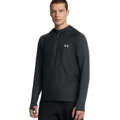 Under Armour Run Hooded Athletic Sweatshirt in Grey