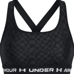 Under Armour Scoop Neck Compression Fit Bra in Black