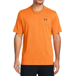 Under Armour Tech Vent Geotessa Short Sleeve T-Shirt in Orange