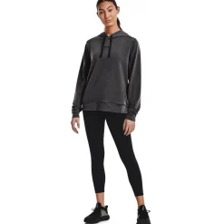 Under Armour Terry Hooded Relaxed Fit Sweatshirt in Grey