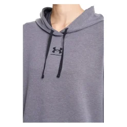 Under Armour Terry Hooded Relaxed Fit Sweatshirt in Grey