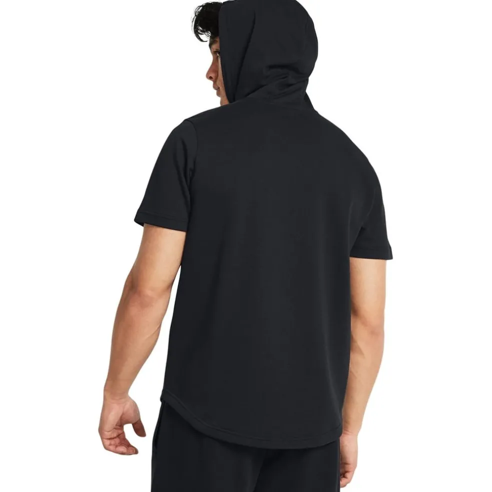 Under Armour Terry Large Genie Hooded Sweatshirt in Black