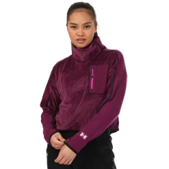 Under Armour UA Journey Fleece Mock Neck Top in Purple