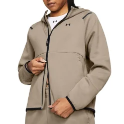 Under Armour Unstoppabl Hooded Fleece Jacket in Brown