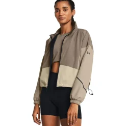 Under Armour Unstoppable High Neck Performance Jacket in Brown