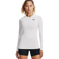 Under Armour Womens Armour Ua Hg Authentics Comp Ls Gym Top in White