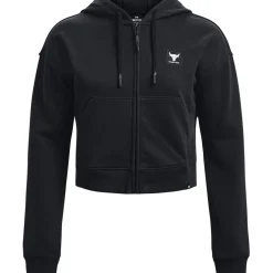 Under Armour Womens Armour Pjt Rck Hw Terry FulL-Zip Hoody in Black