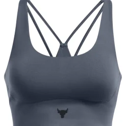 Under Armour Womens Armour Pjt Rck Lg Grind Sportlette Medium Impact Sports Bra in Grey