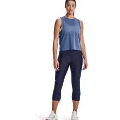 Under Armour Womens Armour Tech Hi Capri in Blue