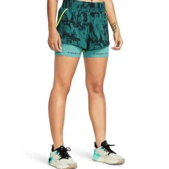 Under Armour Womens Armour Pjt Rck Flex St Pt Gym Shorts in Green