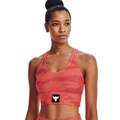 Under Armour Womens Armour Project Rock Bra in Orange