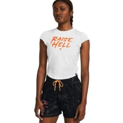 Under Armour Womens Armour Pjt Rck Undrgrnd Cap Slv T Gym Top in White